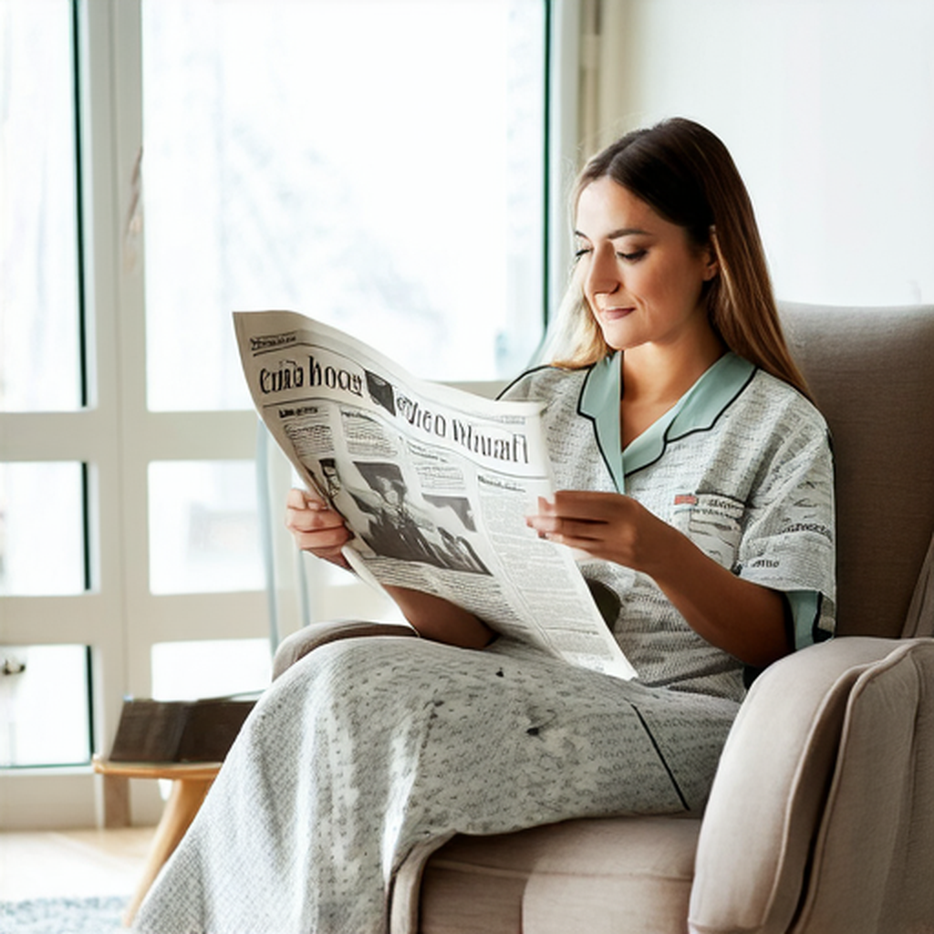 Pose-guided: hold newspaper